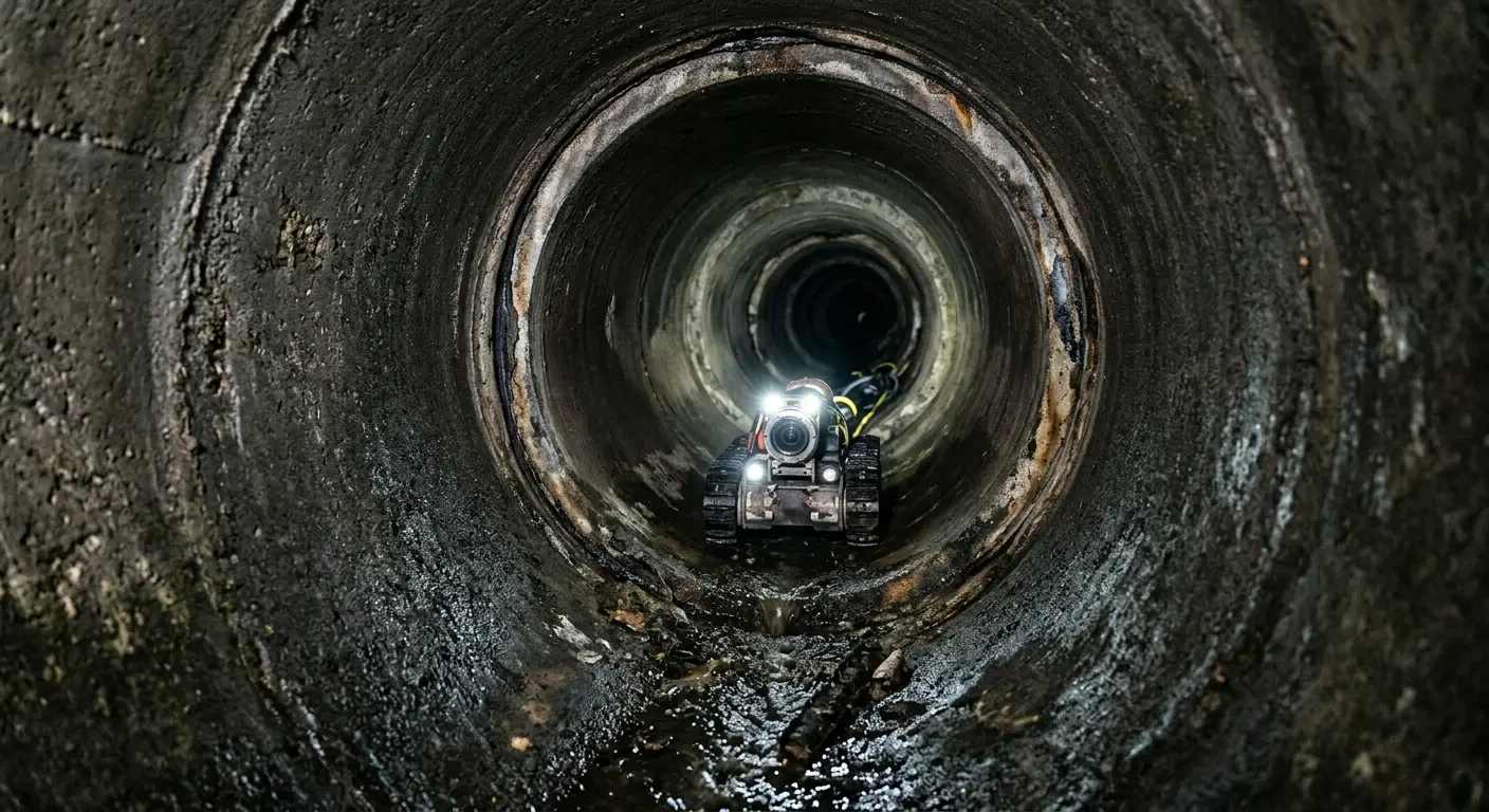 Robotic sewer camera inspecting pipe interior for Drain Snake Service in Horizon City